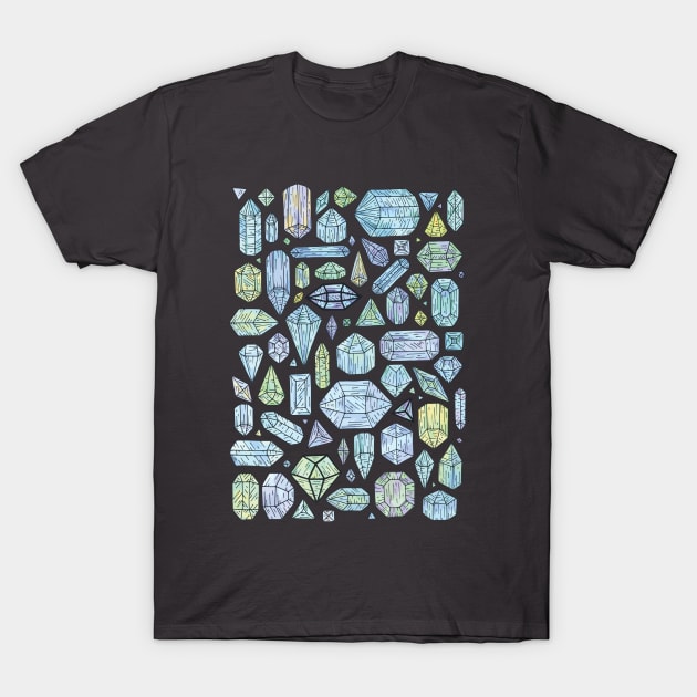 Mystic Crystals - Illustration Pattern T-Shirt by bblane